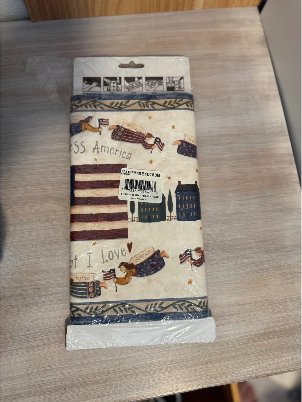 Expressions Pre-Pasted Washable Wallpaper 5 Yards Patriotic USA Design